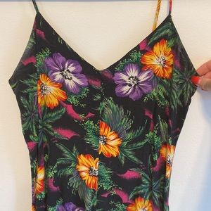 Vintage Tropical Print Romper - size Small